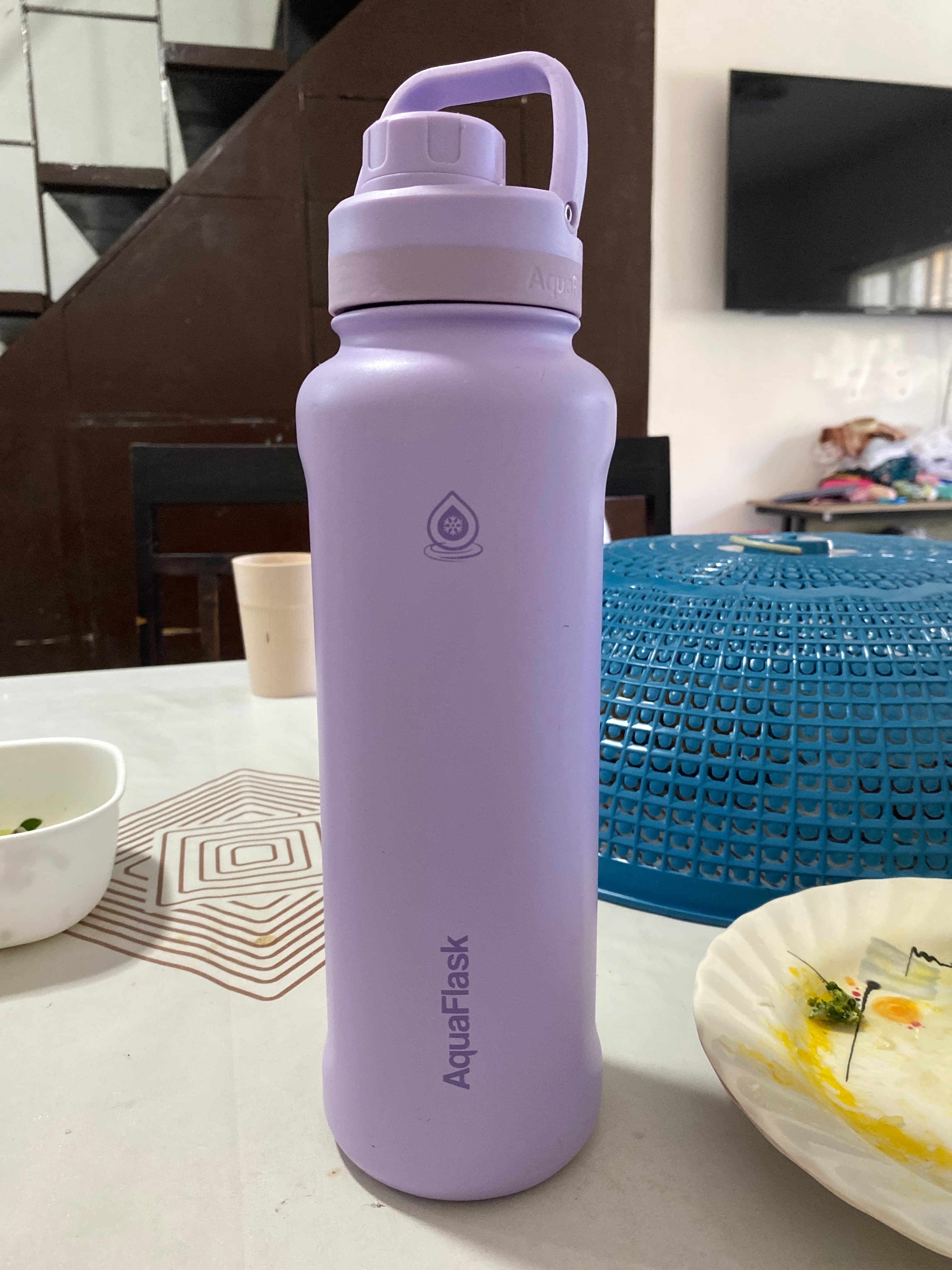 AquaFlask Insulated Water Bottle with Handle Lid – Lavender